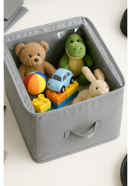 Pencereli Fermuarlı Kare Organizer | 1 Adet | Pencereli Dolap Içi ve Raf Düzenleyici | Katlanabilir Çelik Destekli Organizer modelleri