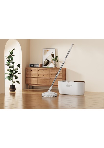 Vıchy 360° Döner Mop Temizlik Seti | Kolay Sıkma Kova, Mikrofiber Mop (Yedek Mop Hediyeli) VCH-6675 X3 fiyatları