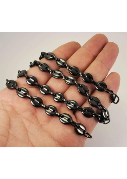 Erkek Siyah Gemici Model Çelik Zincir Kolye