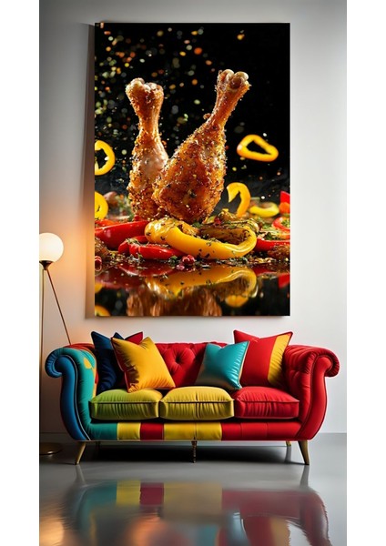 Baharatlı Tavuk Butları Ev Duvar Salon Güzellik Salonu Ofis Dükkan Dekarasyon Kanvas Tablo