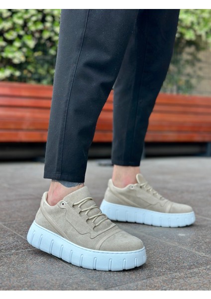 BA0666 Boa Krem Yüksek Taban Erkek Günlük Ayakkabı modelleri