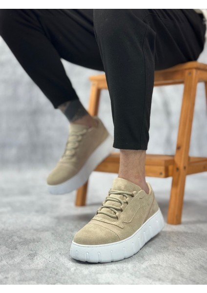 BA0666 Boa Krem Yüksek Taban Erkek Günlük Ayakkabı fırsatları