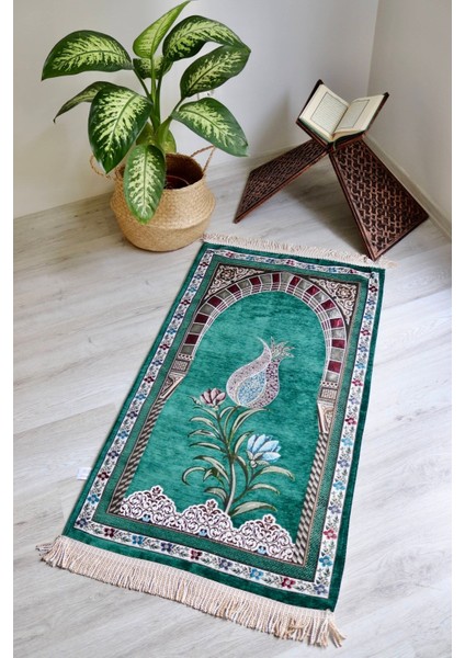 Lale Desenli Astarlı Lüks Seccade S1002 Gri fiyatları