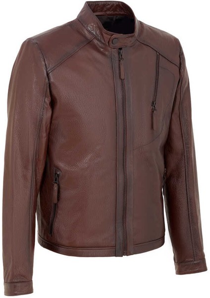 Kahve Hakiki Deri Erkek Hakiki Deri Mont - E22BDM310382-R4W fırsatları