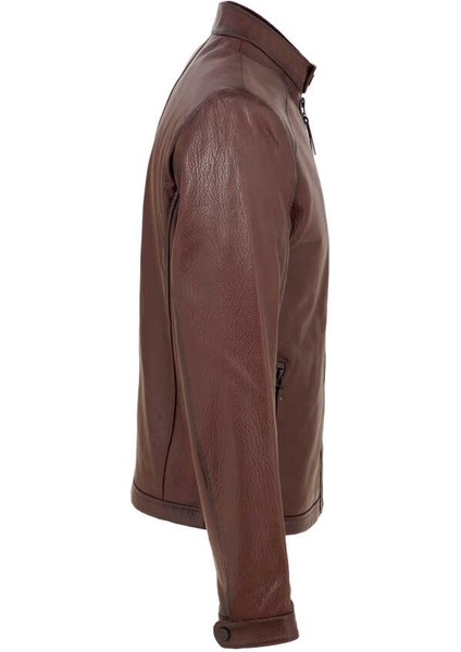 Kahve Hakiki Deri Erkek Hakiki Deri Mont - E22BDM310382-R4W