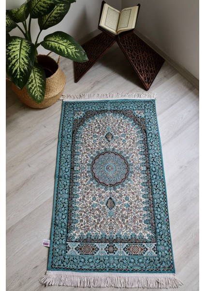 Osmanlı Desen Astarlı Lüks Seccade S1018 Mavi