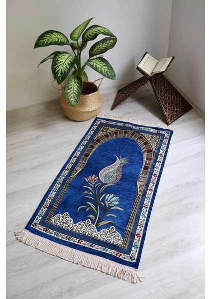 Lale Desenli Astarlı Lüks Seccade S1002 Gri fiyatları