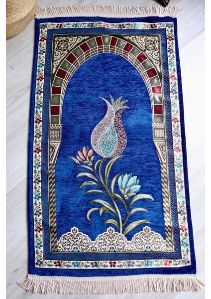 Lale Desenli Astarlı Lüks Seccade S1002 Gri modelleri