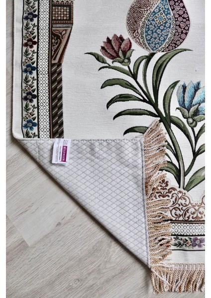 Lale Desenli Astarlı Lüks Seccade S1002 Gri fırsatları