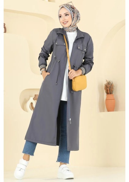 Kolu Lastikli Uzun Büyük Beden Trençkot fiyatları