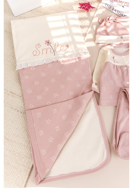 Çiçek Nakışlı Fırfırlı Pamuklu 10 Parça Kız Bebek Hastane Çıkışı Bebek Takımı indirimleri