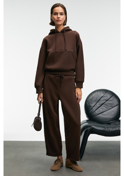 SELORIN Kadın Baggy Çift Cepli Kahverengi Eşofman Altı fiyatları