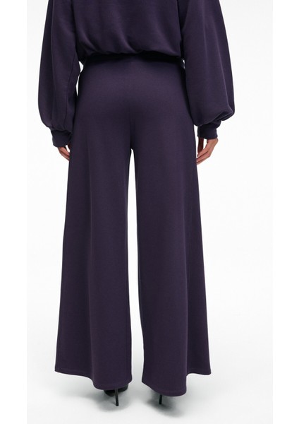 ORMIRA Kadın Oversize Fit Yanları Cepli Lastikli Bel Mor Eşofman Altı
