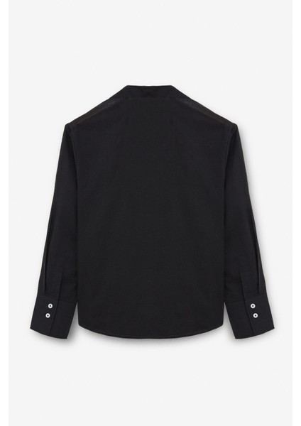 VARAZDIN Kadın Oversize Uzun Kollu %100 Pamuk Gömlek Yaka Uzun İnce Siyah Gömlek modelleri