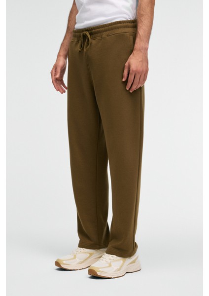 CLARENCE Erkek %100 Pamuk Kordonlu Lastikli Bel Arka Cebi Süs Etiketli Haki Eşofman Altı indirimleri