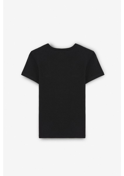 TARELIA Kadın Bisiklet Yaka Kısa Kollu Slim Siyah T-Shirt modelleri
