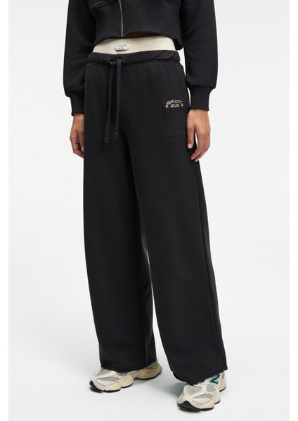 MORVELLA Kadın Nakışlı Regular Fit Antrasit Eşofman Altı indirimleri