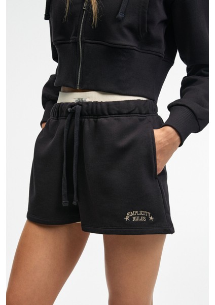 MOREVA Kadın Nakışlı Rahat Antrasit Şort fiyatları