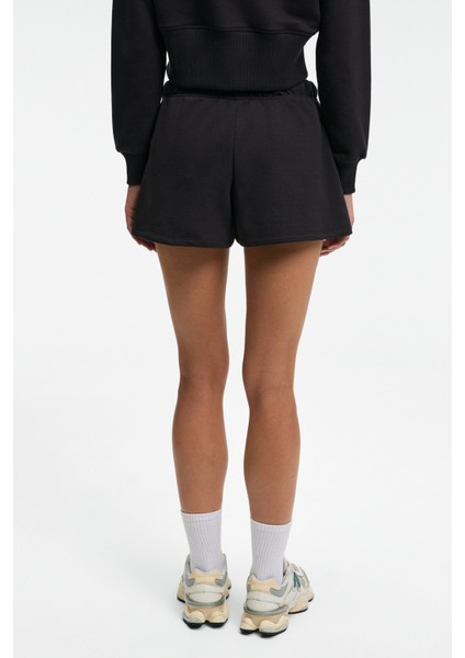 MOREVA Kadın Nakışlı Rahat Antrasit Şort