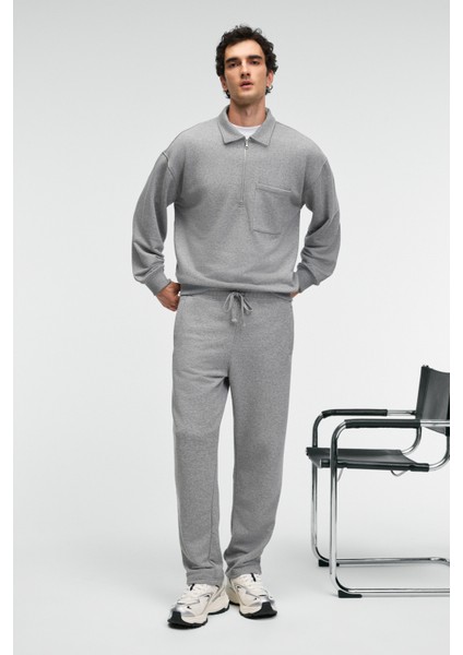 CLARENCE Erkek %100 Pamuk Kordonlu Lastikli Bel Arka Cebi Süs Etiketli Grimelanj Eşofman Altı