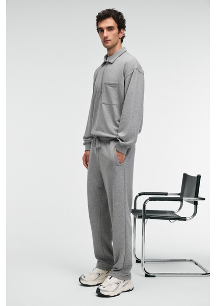 CLARENCE Erkek %100 Pamuk Kordonlu Lastikli Bel Arka Cebi Süs Etiketli Grimelanj Eşofman Altı fırsatları