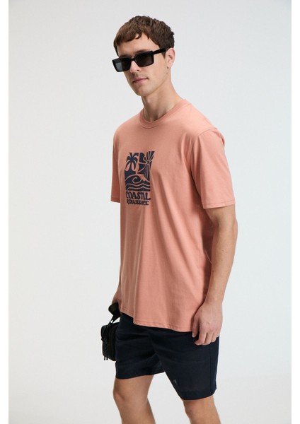 SWEET Erkek %100 Pamuk Oversize Fit Baskılı Kısa Kollu Yuvarlak Yakalı Yavruağzı T-Shirt fırsatları