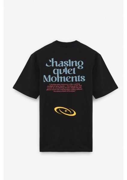 FRESH Erkek %100 Pamuk Oversize Fit Baskılı Kısa Kollu Yuvarlak Yakalı Siyah T-Shirt modelleri
