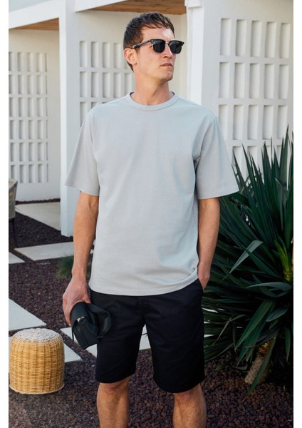 CATWALK Erkek %100 Pamuk Regular Fit Gri T-Shirt