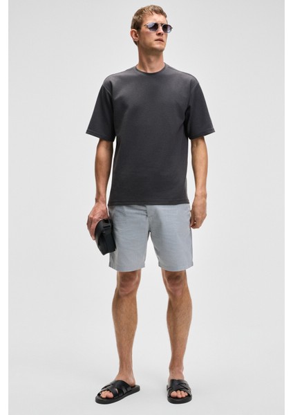 CHIC Erkek Relaxed Fit Dokulu Pamuk Kumaş Antrasit T-Shirt fiyatları