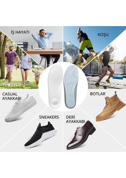 KF82 Full Konfor Ortopedik Yumuşak Tabanlık, Darbe Emici Rahat Erkek Kadın Spor Ayakkabı Tabanı fırsatları