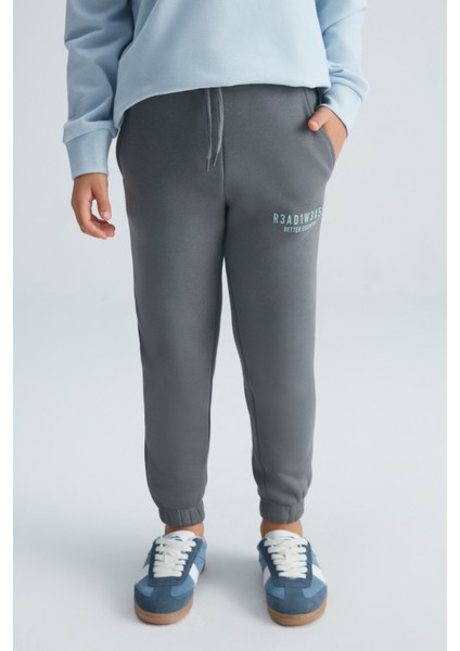 MIKE Erkek Çocuk Pamuk-Polyester Gri Eşofman Altı