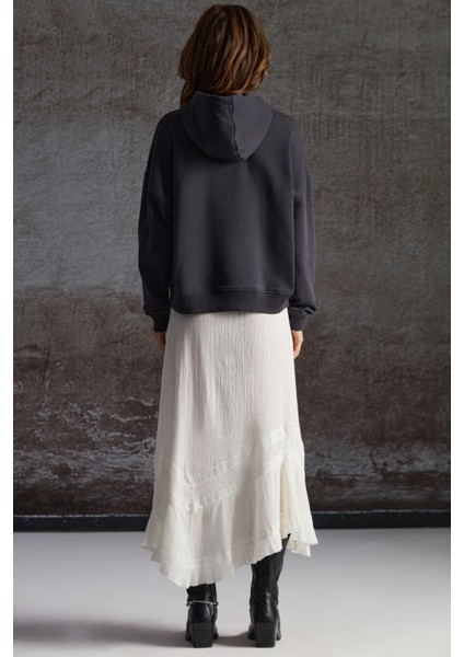 JOYNER Kadın Nakış Detaylı Antrasit Sweatshirt indirimleri