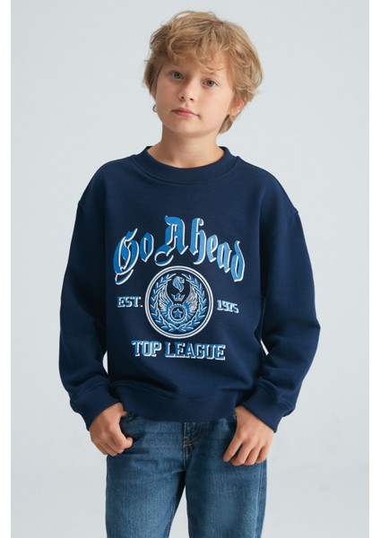 Ferney Erkek Çocuk Pamuk Navy Sweatshirt