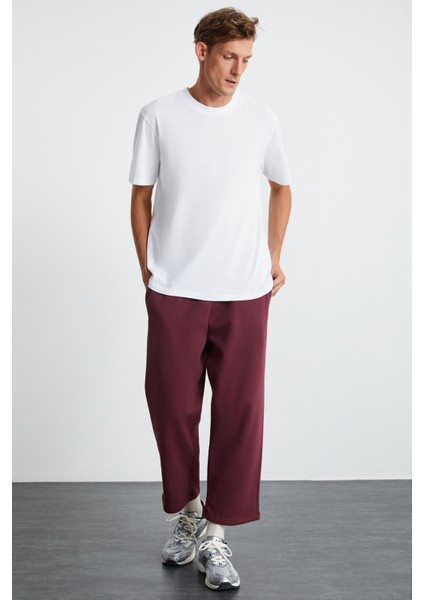 WENDER Erkek %100 Organik Pamuklu 3 İplik Şardonsuz Lastikli Bel Bordo Eşofman Altı fiyatları