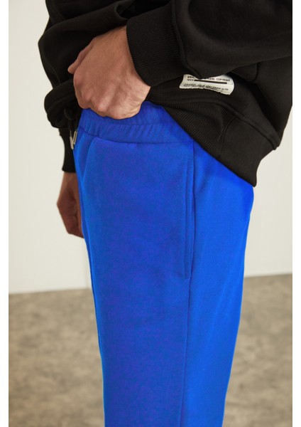 EMRYS Erkek 3 İplik İçi Şardonlu Yumuşacık Beli Lastikli Mavi Eşofman Altı modelleri