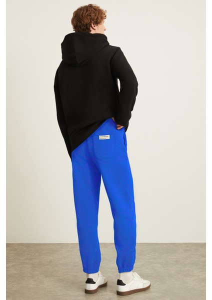 EMRYS Erkek 3 İplik İçi Şardonlu Yumuşacık Beli Lastikli Mavi Eşofman Altı fırsatları