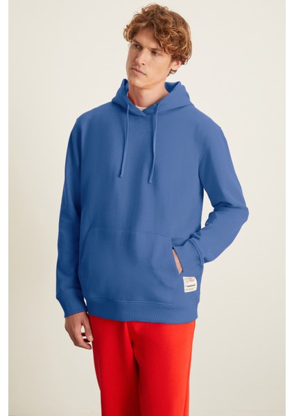 BENDA Erkek 3 İplik İçi Şardonlu Yumuşacık Kanguru Cepli Kapüşonlu Kırmızı Sweatshirt fiyatları