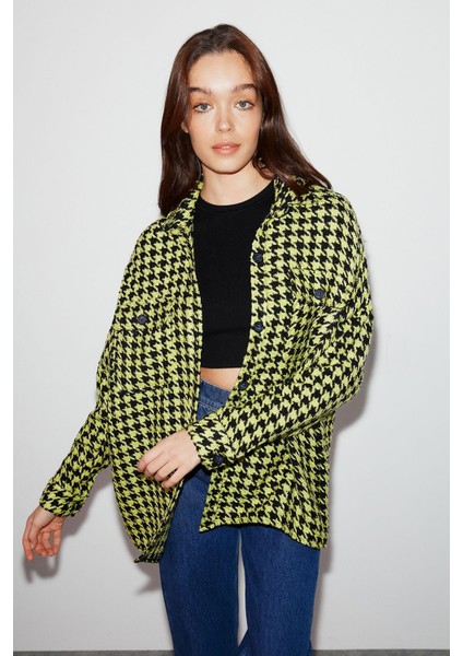 Lıme Dokuma Oversize Yeşil Gömlek fiyatları