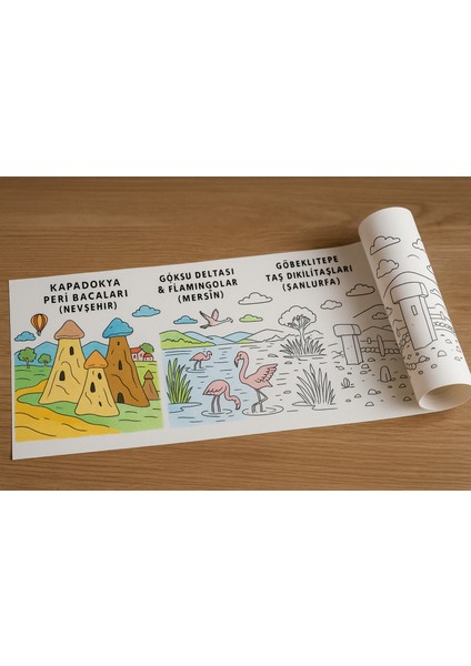 “Türkiye’nin Doğal ve Mimari Güzellikleri – 6 Metrelik Dev Çocuk Boyama Rulosu | Eğitici & Sanatsal Aktivite Kağıdı” indirimleri