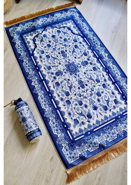 Gülhan Desenli Ipek Dokulu Keseli Seccade S1028 Lacivert Renk fiyatları