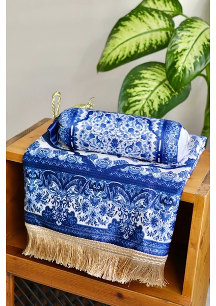 Gülhan Desenli Ipek Dokulu Keseli Seccade S1028 Lacivert Renk fırsatları