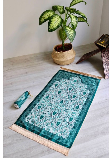 Rumi Desenli Ipek Dokulu Keseli Seccade S1030 Yeşil Renk modelleri