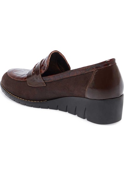 Kahve Hakiki Süet Deri Kadın Dolgu Topuklu Ayakkabı - K23S1AY66849-B85 fırsatları