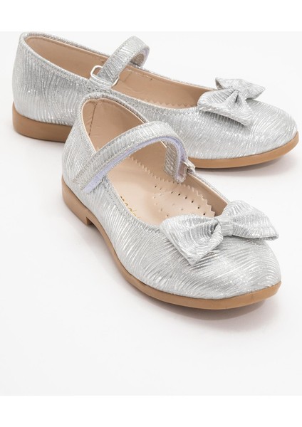 Çocuk Kurdeleli Ayakkabı 26-30 Gümüş