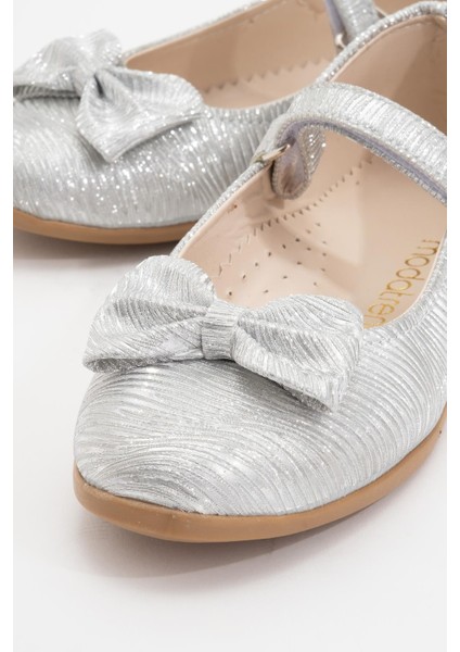 Çocuk Kurdeleli Ayakkabı 26-30 Gümüş modelleri