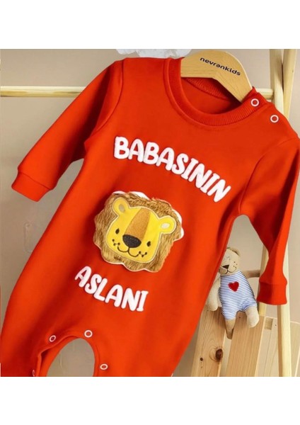 Babasının Aslanı Kabartma Yazı Detaylı Organik Pamuk Lüx Tulum modelleri