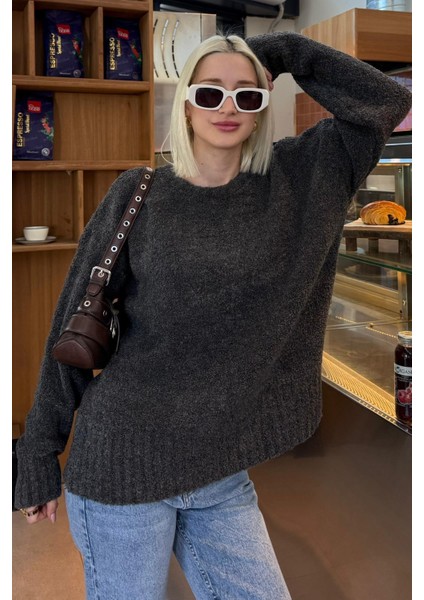 Antrasit Bisiklet Yaka Kadın Buklet Kazak MG2480 fiyatları