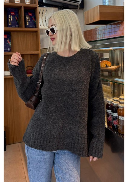 Antrasit Bisiklet Yaka Kadın Buklet Kazak MG2480 modelleri