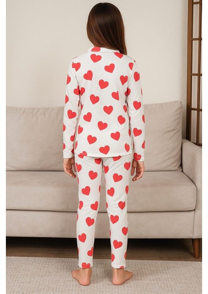 Kız Çocuk 15292 Düğmeli Yakalı Süet Pijama Takımı Beyaz fiyatları