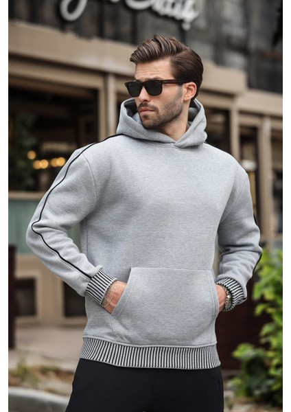 Grimelanj Kapüşonlu Kanguru Cep Erkek Sweatshirt E7163